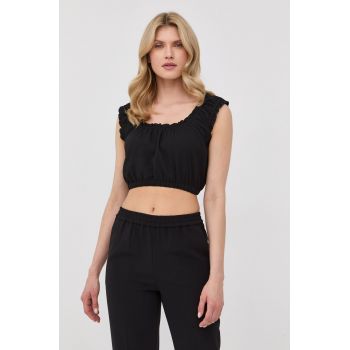 The Kooples bluza femei, culoarea negru, neted de firma originala