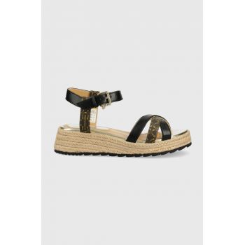 U.S. Polo Assn. sandale femei, culoarea negru, cu platforma