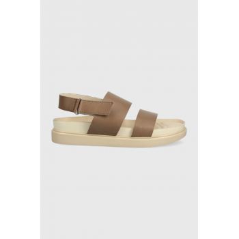 Vagabond sandale de piele Erin femei, culoarea maro, cu platforma