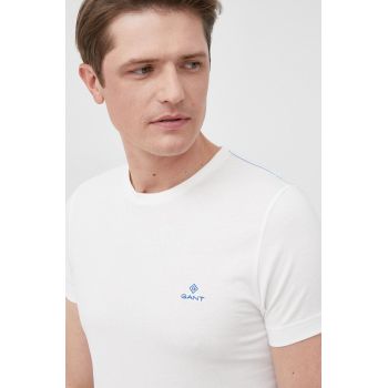 Gant tricou din bumbac culoarea bej, cu imprimeu