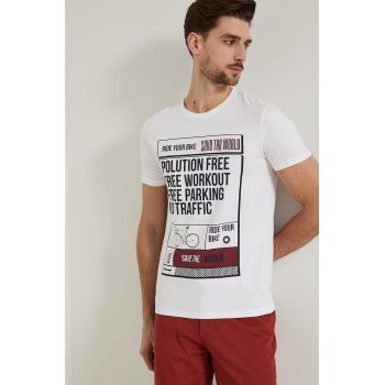 Medicine tricou din bumbac culoarea alb, cu imprimeu