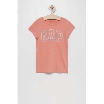 GAP tricou de bumbac pentru copii culoarea portocaliu