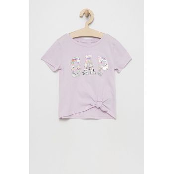 GAP tricou de bumbac pentru copii culoarea violet