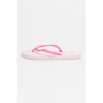 Papuci flip-flop cu aspect stralucitor