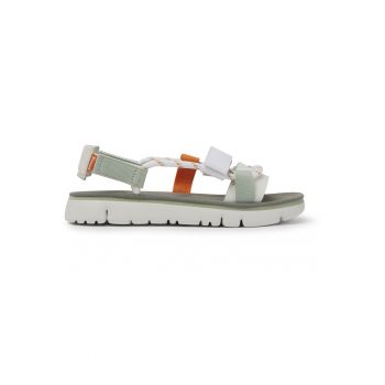 Sandale slingback de piele si textil Sandale slingback de piele si textil