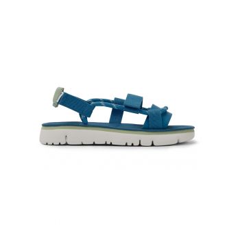 Sandale slingback de piele si textil Sandale slingback de piele si textil