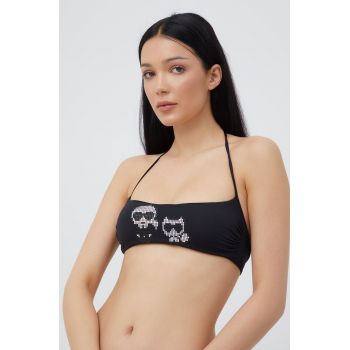 Karl Lagerfeld sutien de baie culoarea negru, cupa usor rigidizata de firma original