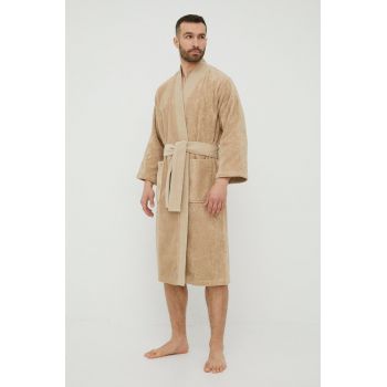 Kenzo halat de baie din bumbac culoarea bej
