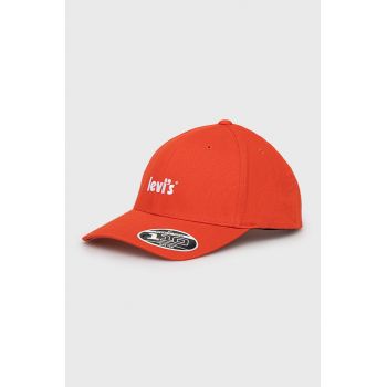 Levi's șapcă culoarea portocaliu, cu imprimeu de firma originala
