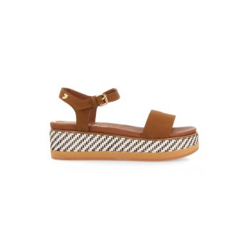 Sandale de piele ecologica cu talpa wedge Arrey