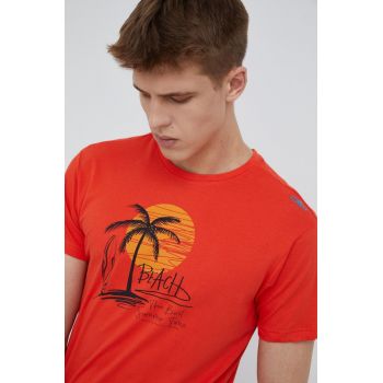 CMP tricou din bumbac culoarea portocaliu, cu imprimeu
