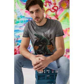 Medicine tricou culoarea gri, cu imprimeu