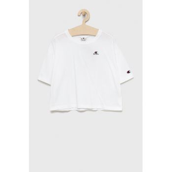 Champion tricou de bumbac pentru copii 404337 culoarea alb ieftin