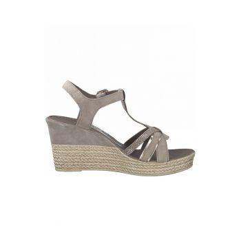 Sandale-espadrile de piele intoarsa si piele ecologica