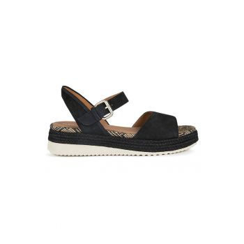 Sandale wedge de piele intoarsa