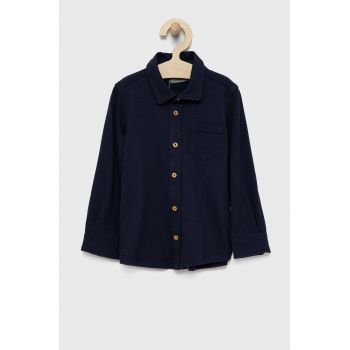 Birba&Trybeyond camasa de bumbac pentru copii culoarea albastru marin