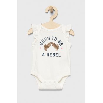 GAP body din bumbac pentru bebelusi culoarea alb