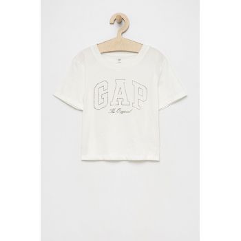 GAP tricou de bumbac pentru copii culoarea alb