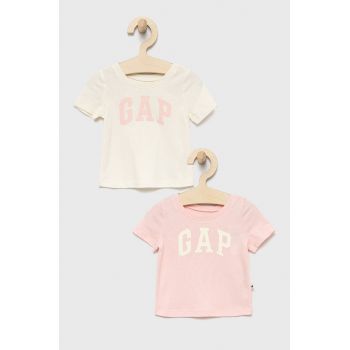 GAP tricou de bumbac pentru copii culoarea roz