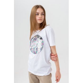 Hype tricou de bumbac pentru copii culoarea alb