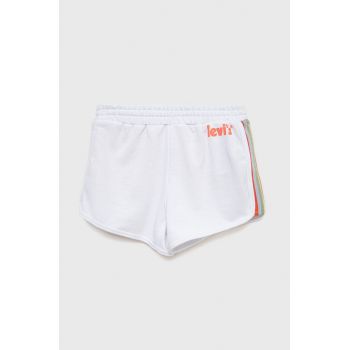 Levi's pantaloni scurti copii culoarea alb, neted de firma originali