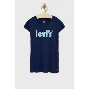 Levi's tricou de bumbac pentru copii culoarea albastru marin de firma original