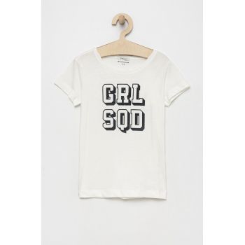 Tom Tailor tricou de bumbac pentru copii culoarea alb