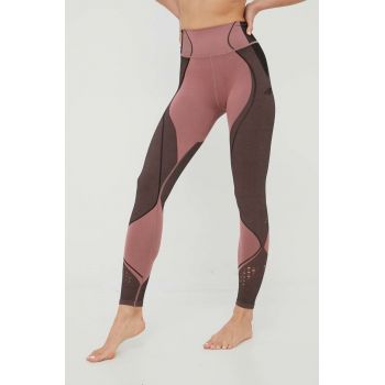4F leggins de antrenament femei, culoarea roz, modelator