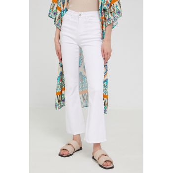 Answear Lab jeansi femei, culoarea alb, high waist ieftini