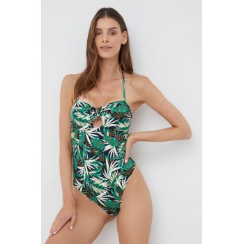 Pieces costum de baie dintr-o bucat�� V culoarea verde, cupa rigidizata