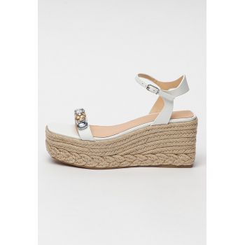 Sandale wedge de piele cu strasuri Osia Sandale wedge de piele cu strasuri Osia