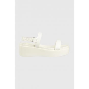 Aldo sandale Tisdal femei, culoarea alb, cu platforma