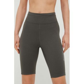 Houdini pantaloni scurti sport Adventure femei, culoarea verde, neted, high waist