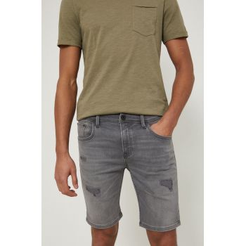 Medicine pantaloni scurti jeans barbati, culoarea gri