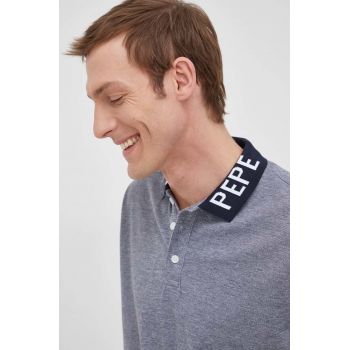 Pepe Jeans polo de bumbac Fabrice D culoarea albastru marin, modelator ieftin