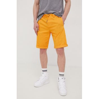 Tom Tailor pantaloni scurti din bumbac barbati, culoarea portocaliu