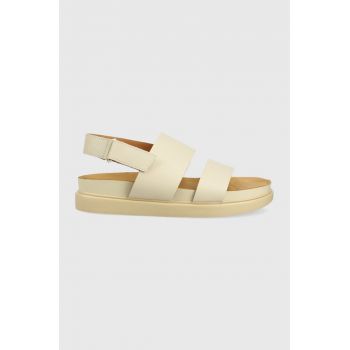 Vagabond sandale de piele Erin femei, culoarea bej