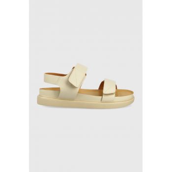 Vagabond sandale de piele Erin femei, culoarea bej