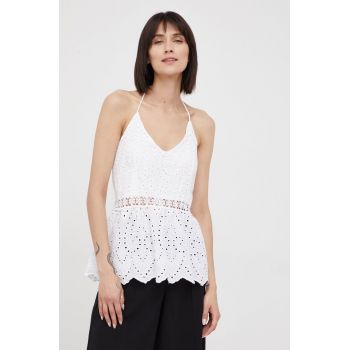 XT Studio bluza din bumbac femei, culoarea alb, neted