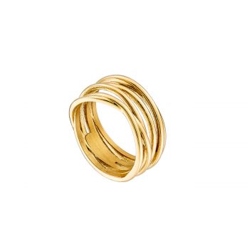 Ring Steel Gold Plated With Sand Effect 58