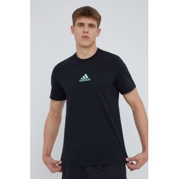 adidas Performance tricou din bumbac HE2339 culoarea negru, cu imprimeu