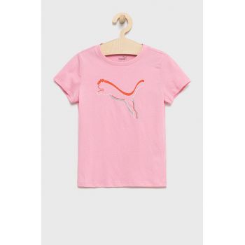 Puma tricou de bumbac pentru copii 846947 culoarea roz