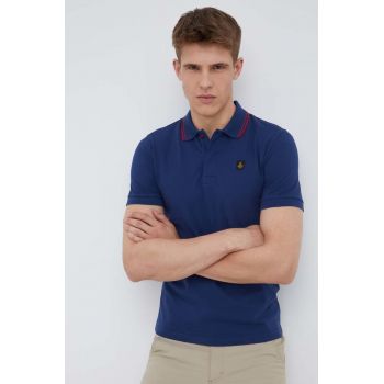 RefrigiWear polo de bumbac culoarea albastru marin, neted