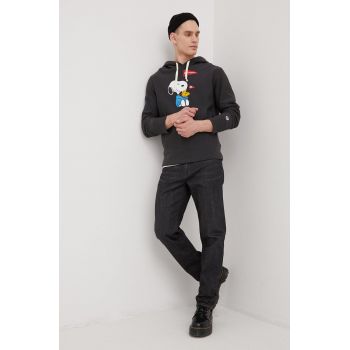 Champion hanorac de bumbac 217799 barbati, culoarea gri, cu imprimeu