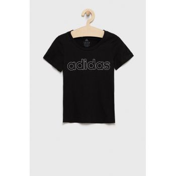 adidas tricou de bumbac pentru copii GN4042 culoarea negru