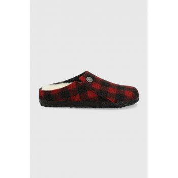 Birkenstock papuci de lana pentru copii culoarea rosu