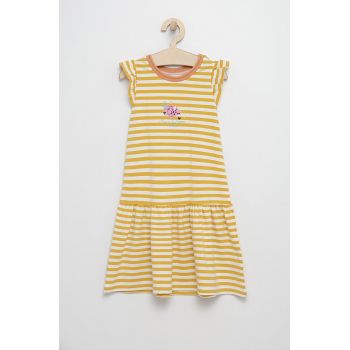 Femi Stories rochie fete culoarea galben, mini, drept