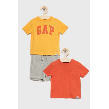 GAP set de bumbac pentru copii culoarea portocaliu