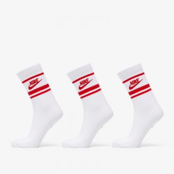 Nike Sportwear Everyday Essential Crew 3-Pack Socks White/ University Red la reducere