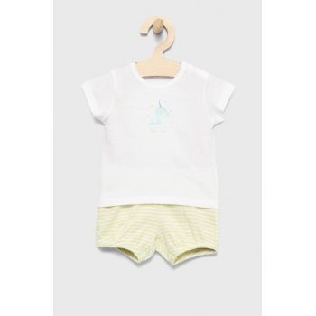 United Colors of Benetton set de bumbac pentru copii culoarea verde ieftin